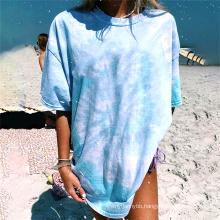 Hot Sale High Quality Summer Oversize Comfortable 100% Cotton Tie Dye Women's T-shirts